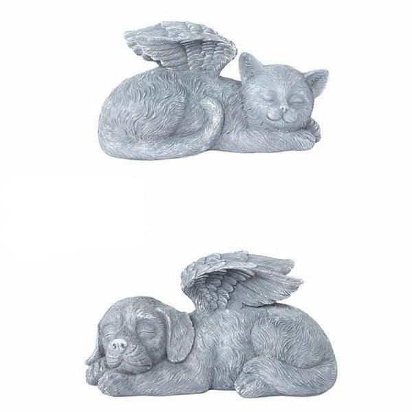 Estatueta Cachorro e Gato Anjos - Inovallar