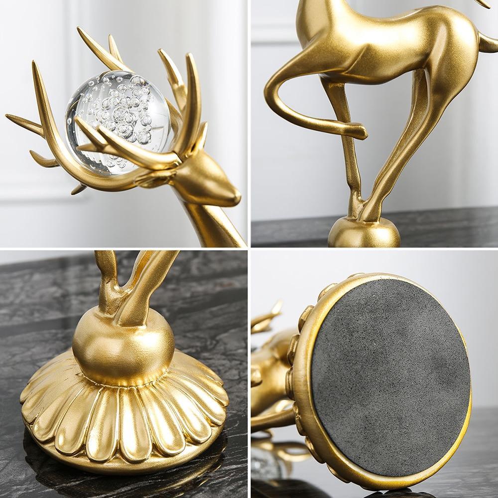 Estatueta de Animal Veado Dourada Artezanal - Inovallar