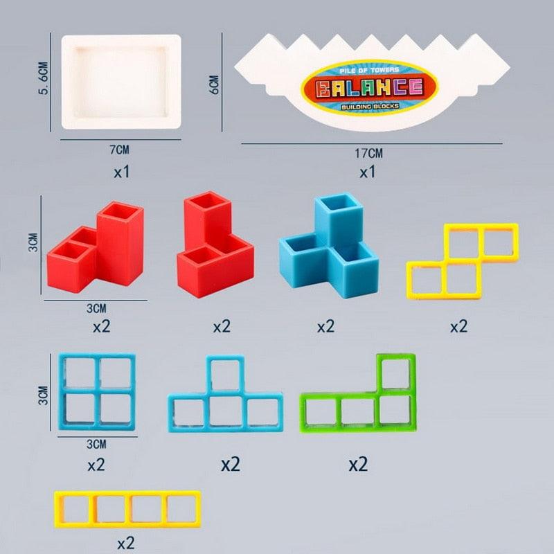 Jogo Torre de Tetris (16 peças) - Inovallar