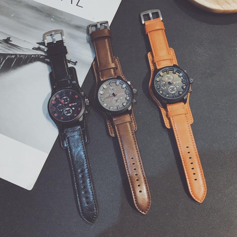 Relógio de quartzo moda cintos de couro relógio - Inovallar