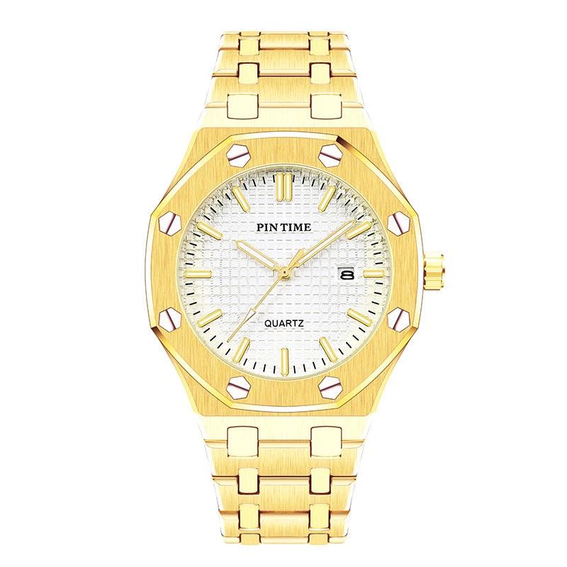 Relógio Masculino Luxury Gold Quartz - Inovallar